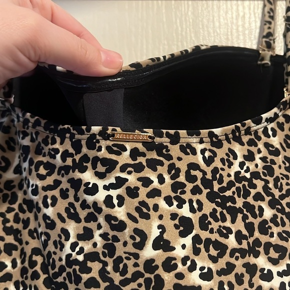 Leopard Print One Piece Swimsuit Sweetheart Neckline with Detachable Straps - Picture 5 of 6